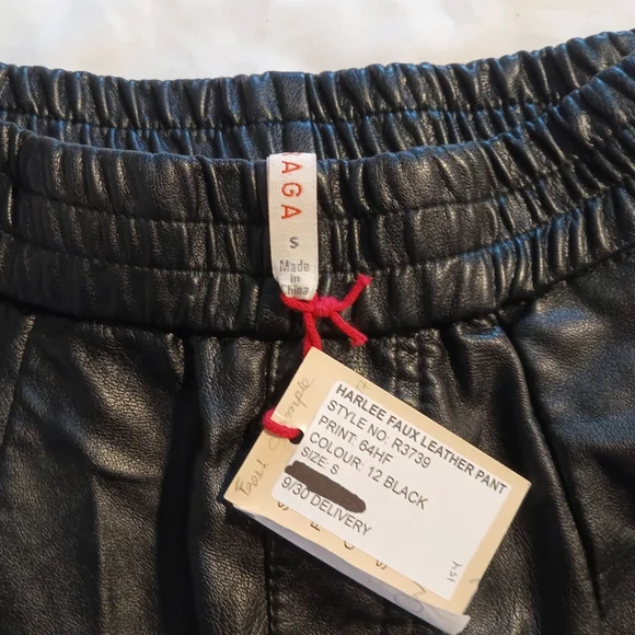 Anthropologie (Raga) faux leather joggers - Picture 3 of 9